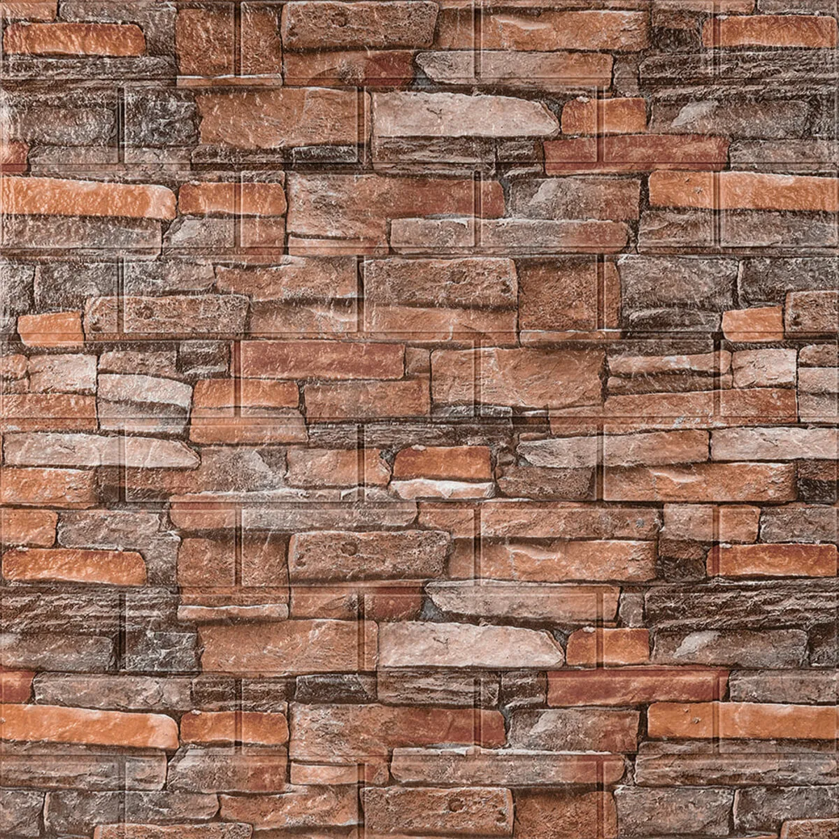 Самоклеюча 3D панель 700x770x3мм Коричнево-рудий (58-3)