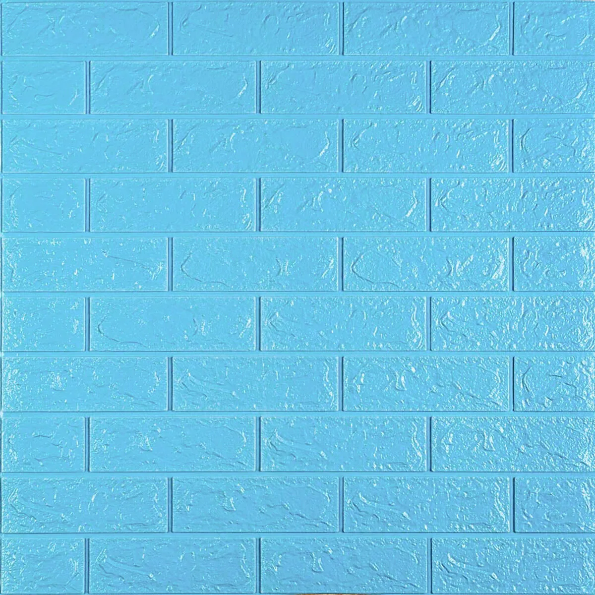 3D панель самоклеюча 700х770х5мм цегла Блакитна (005-5)